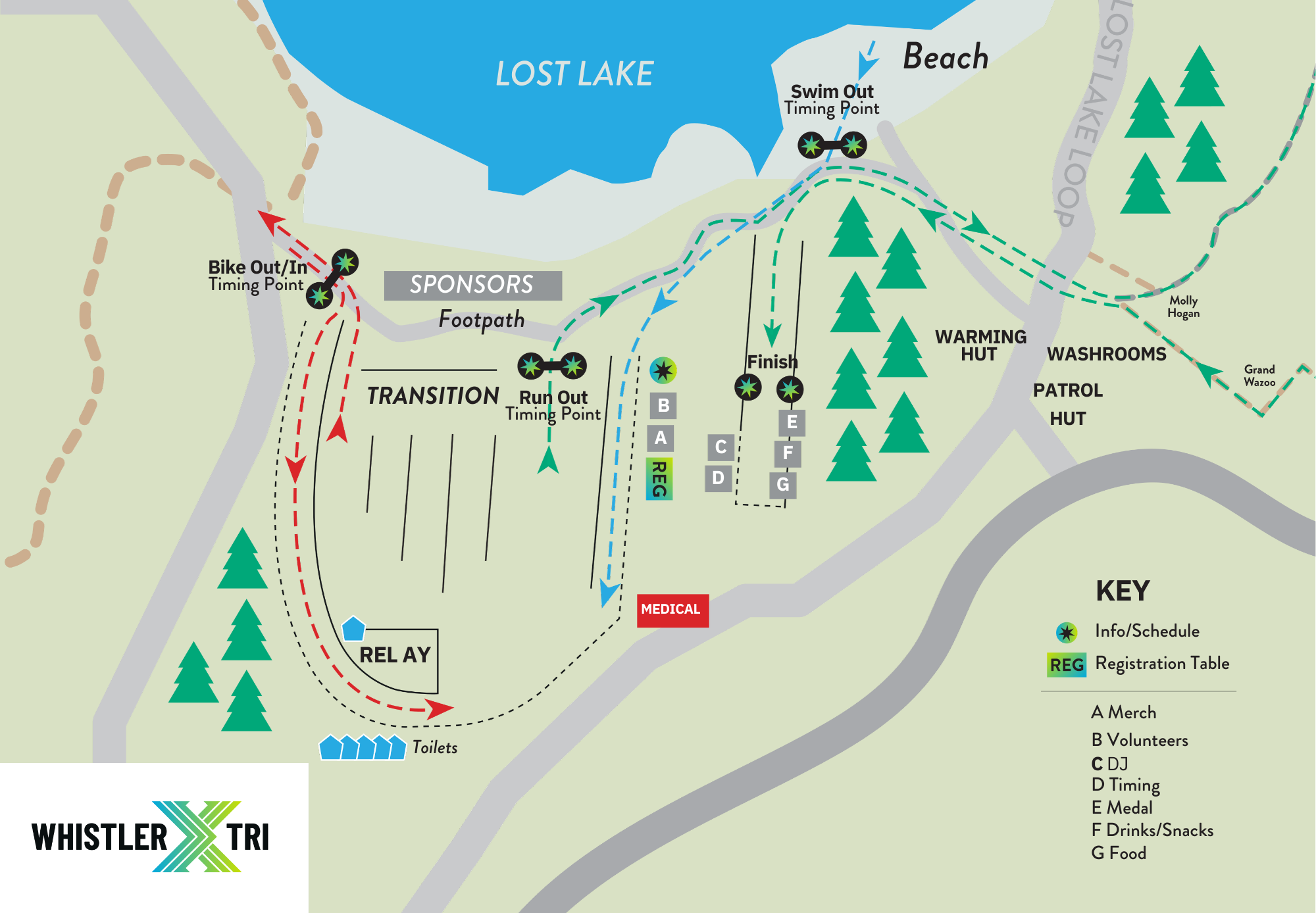 Whistler X Tri Transition Area Map