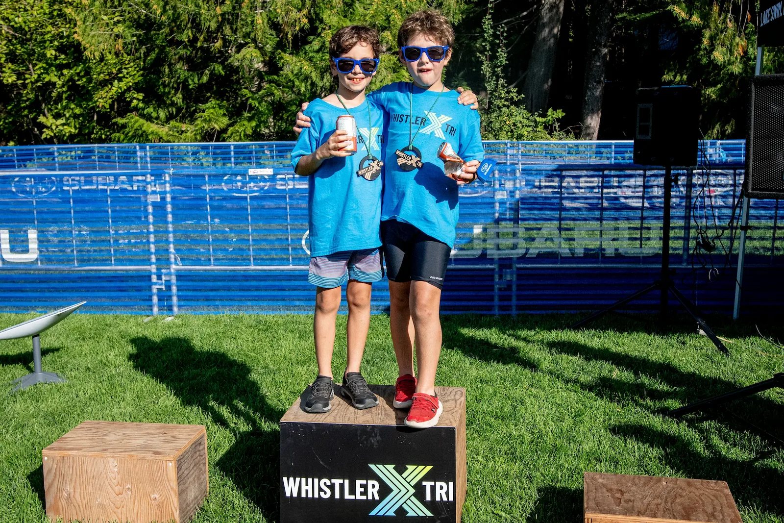 Kids podium at Whistler X Tri